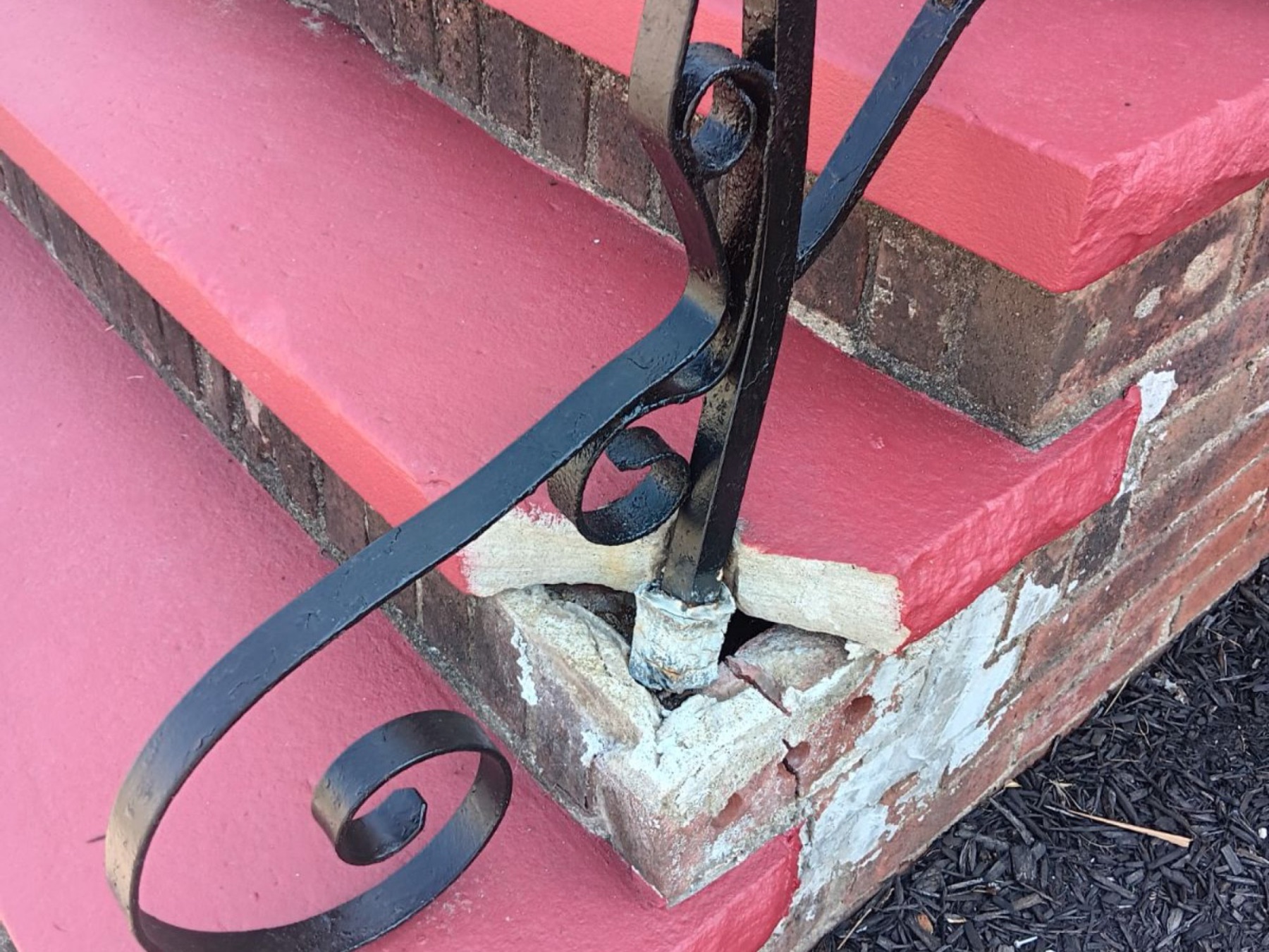 Secure handrails, before